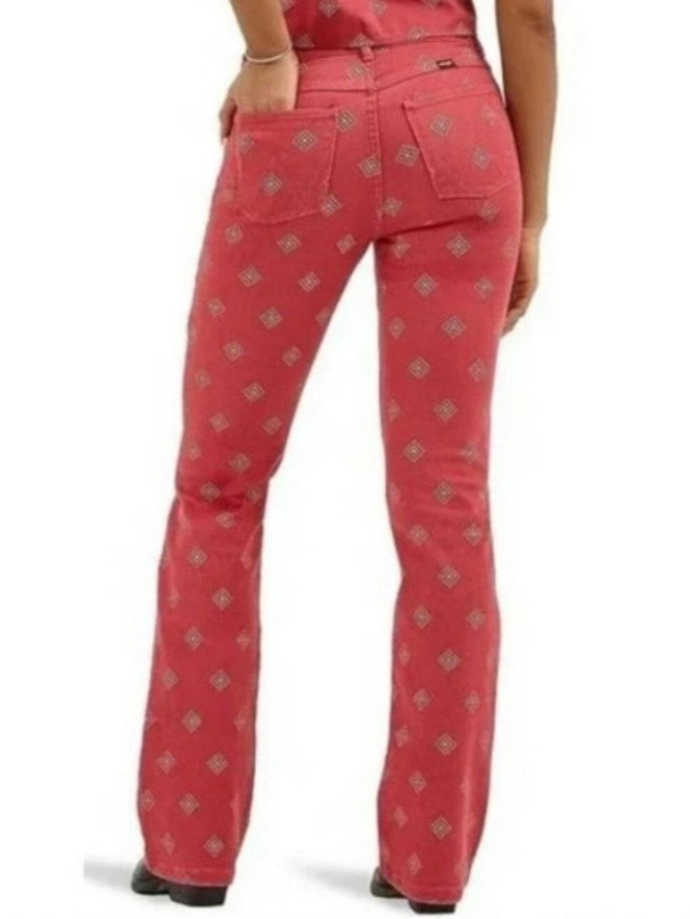 Wrangler Red Printed Boot-Cut Pants